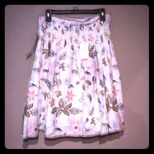 YumiMazao France pleated floral Cotton skirt NWT L